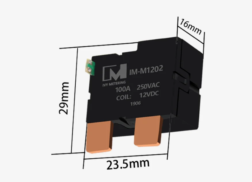 IM-M1202 Meter Parts 100A 250VAC Coil 12VDC Small Motor Type 500mT Magnetic Immune Latching Relays