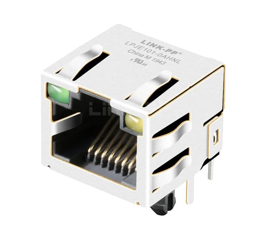 LPJE1010AHNL 1X1 Port RJ45 8P8C Modular Jack without Magnetics Tab Up GreenYellow Led