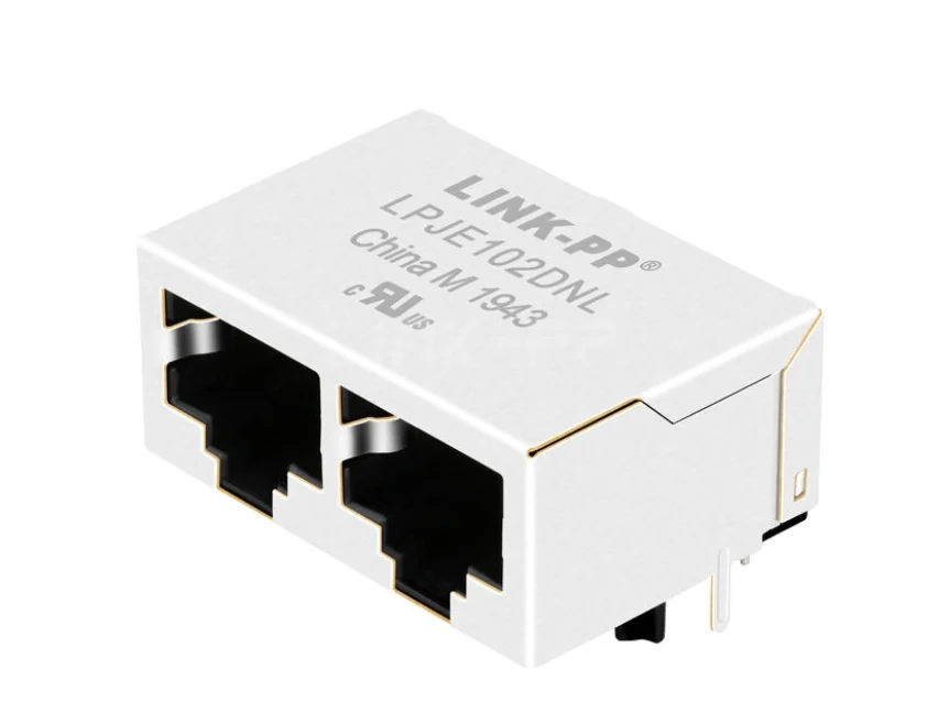 Tab Down Without LED 1X2 Port Side Entry Pcb Shielded RJ45 Modular Jack without Integrated Magnetics